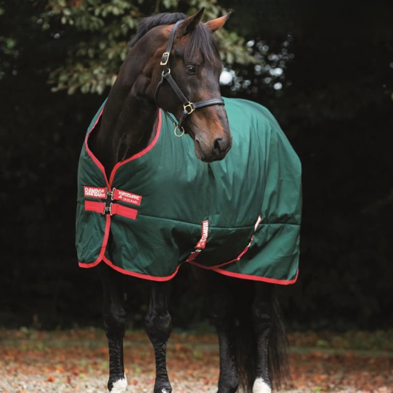 Horseware Rambo Original Heavyweight Turnout Rug 400g - Green/Red