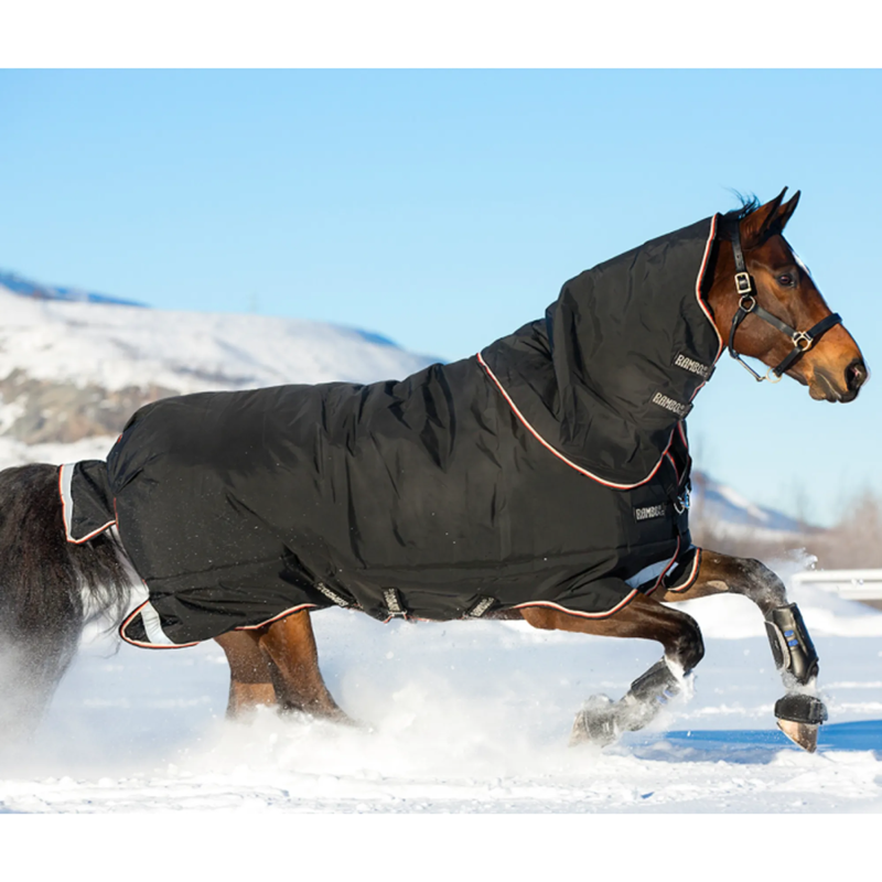 Horseware Rambo Supreme Heavyweight Turnout Rug 420g - Black/Orange
