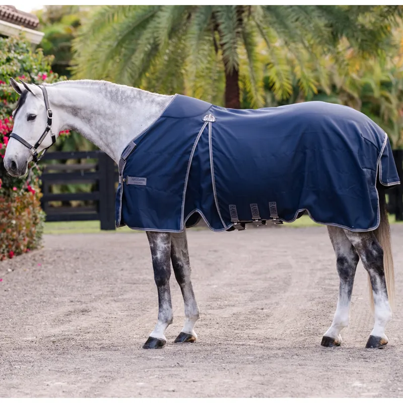 Horseware Rambo Optimo Stable Sheet - Navy/Thunderstorm Grey Silver