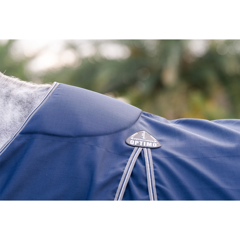 Horseware Rambo Optimo Stable Sheet - Navy/Thunderstorm Grey Silver-7