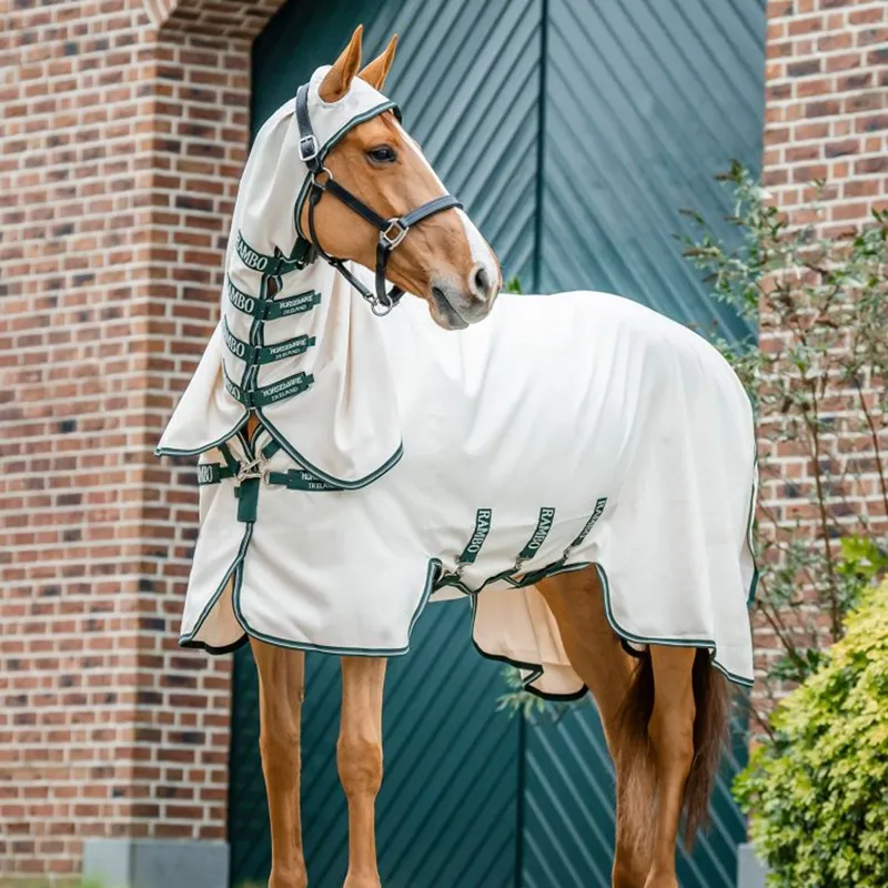 Horseware Rambo Pony Hoody - Chalk/Hunter Green/Silver