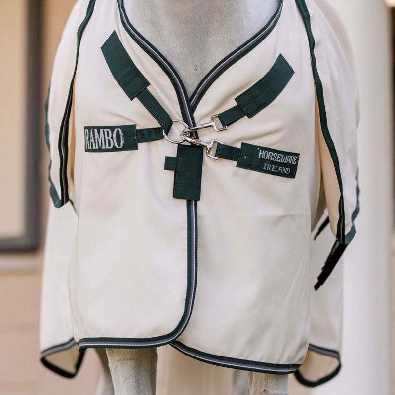 Horseware Rambo Pony Hoody - Chalk/Hunter Green/Silver-2