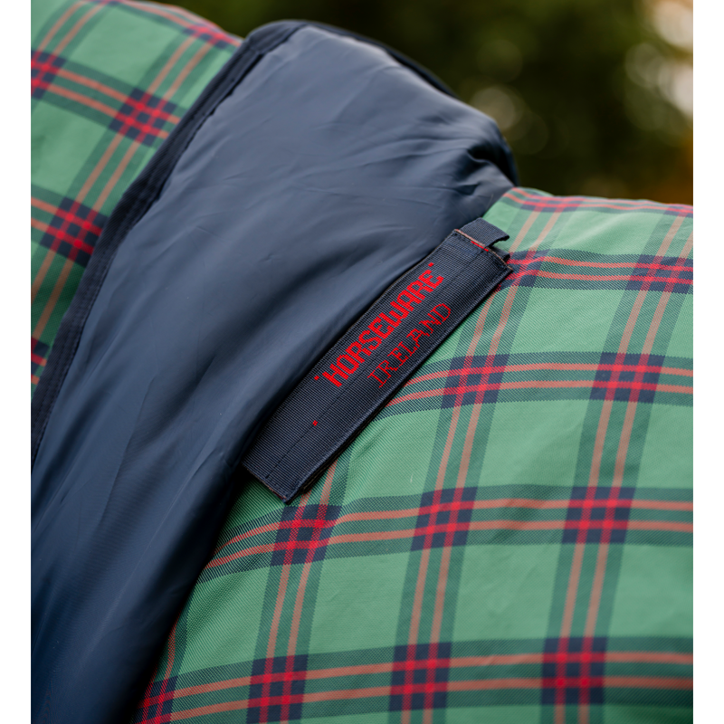Horseware Rhino Plus Vari-Layer 250g Turnout Rug - Holiday Collection - Green Check/Navy/Red-4