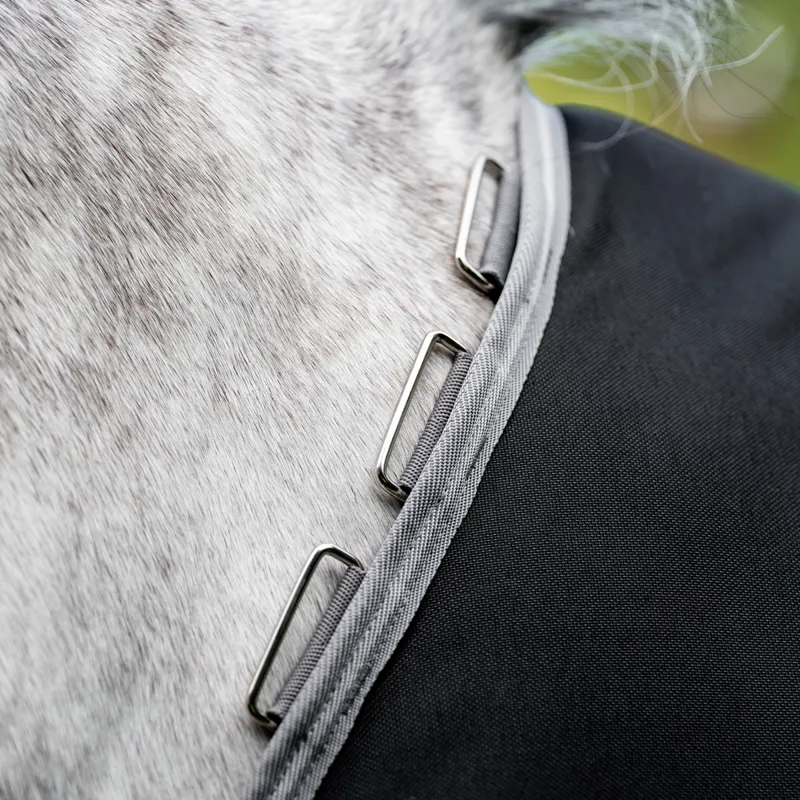 Horseware Amigo Bravo 12 Plus Heavy 400g Turnout Rug - Black/Titanium Grey Silver-6