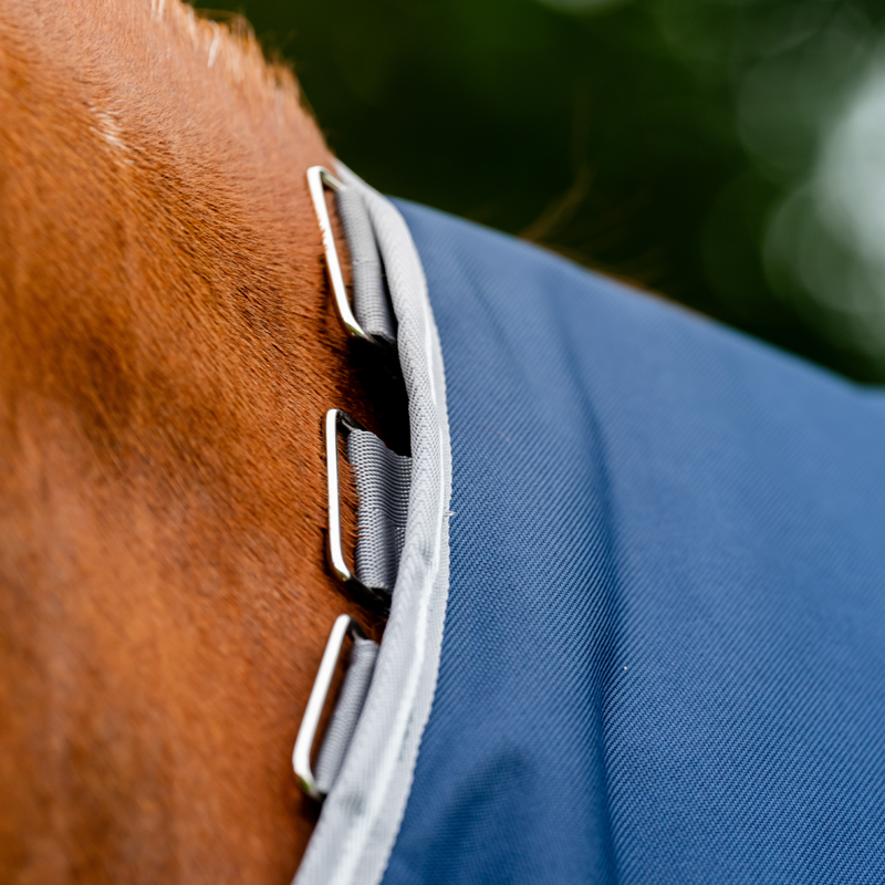 Horseware Amigo Bravo 12 Plus Heavy 400g Turnout Rug - Navy/Titanium Grey Silver-6