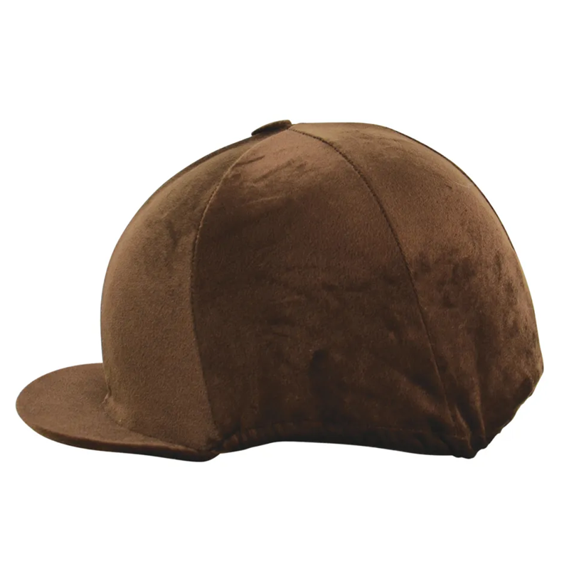 Hy Equestrian Velour Soft Velvet Hat Cover - Brown