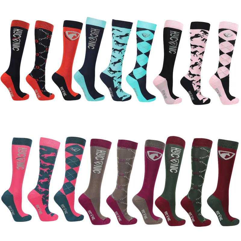 Hy Equestrian HYCONIC Pattern Long Riding Socks - 3 Pack