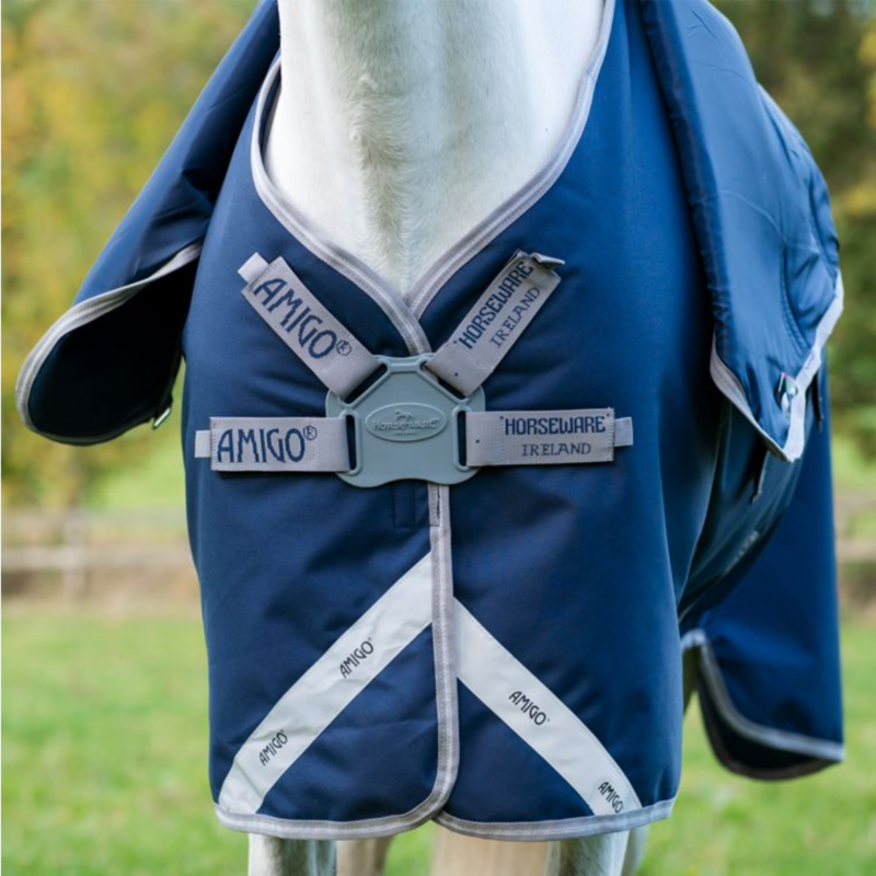 Horseware Amigo 1200D FieldSafe Plus Turnout 50g - Navy/Titanium Grey/Silver-1