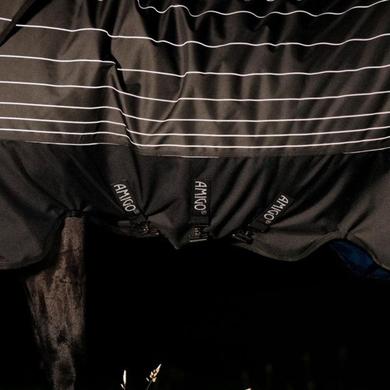 Horseware Amigo 1200D FieldSafe Reflectech Plus Turnout 0g - Black/Reflective/Black-5