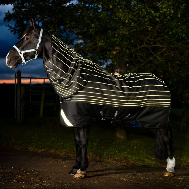 Horseware Amigo 1200D FieldSafe Reflectech Plus Turnout 0g - Black/Reflective/Black-7