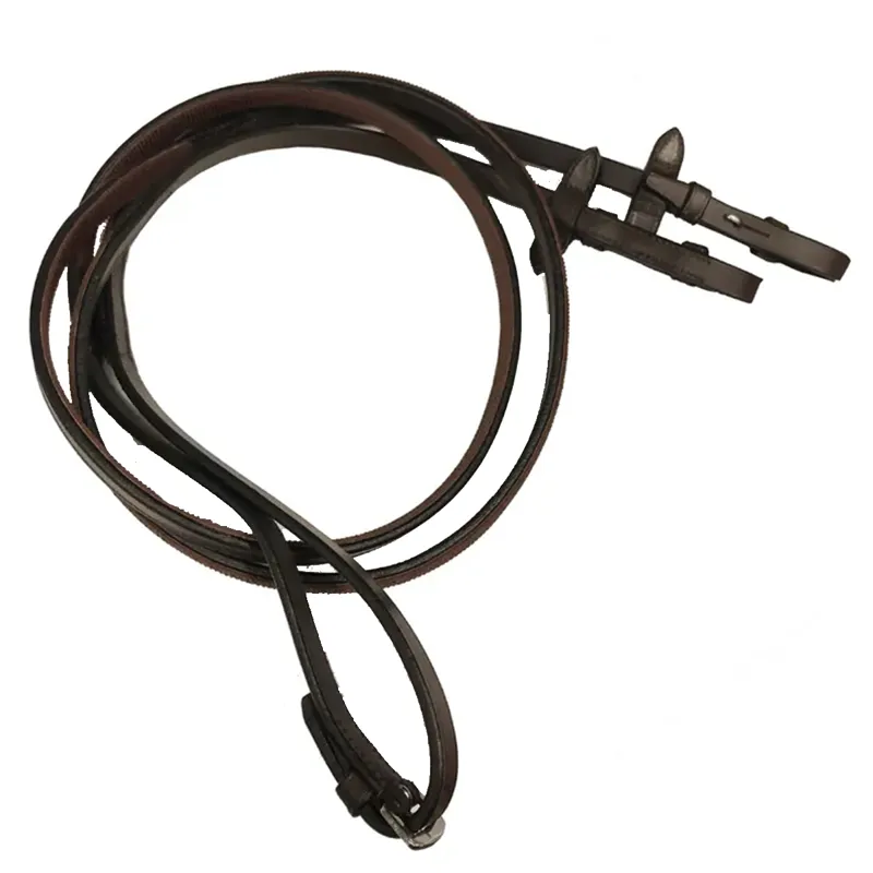JHL 1/2 Rubber Show Reins - Brown