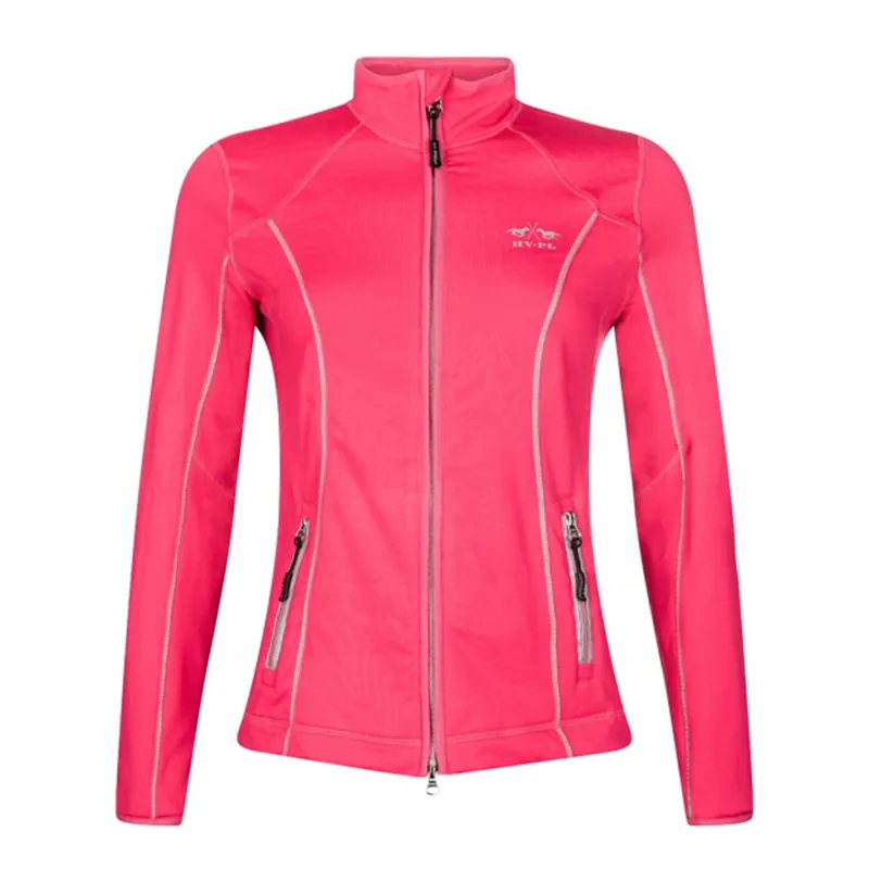 HV Polo Full Zip Jamestown Ladies Top - Fuchsia