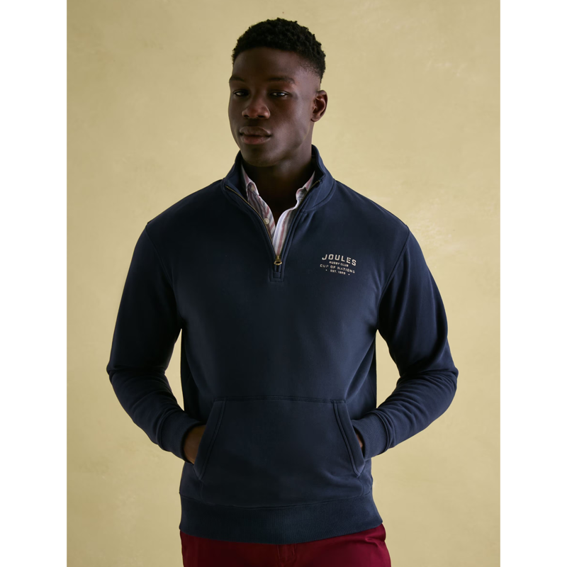 Joules Men's Jenkins Quarter Zip Sweatshirt Hoodie - Navy-2