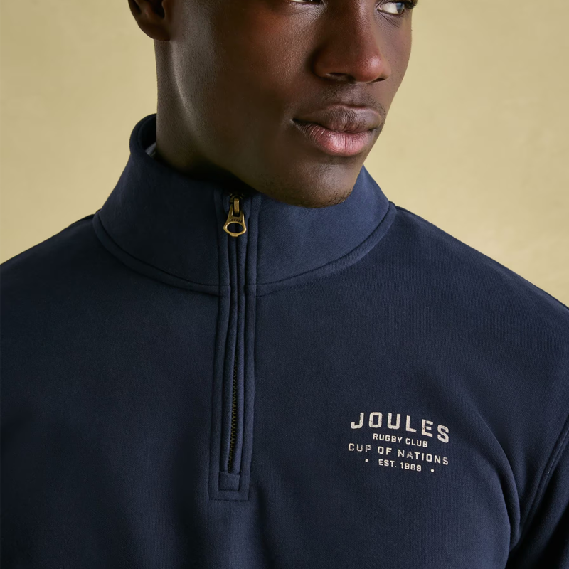 Joules Men's Jenkins Quarter Zip Sweatshirt Hoodie - Navy-5