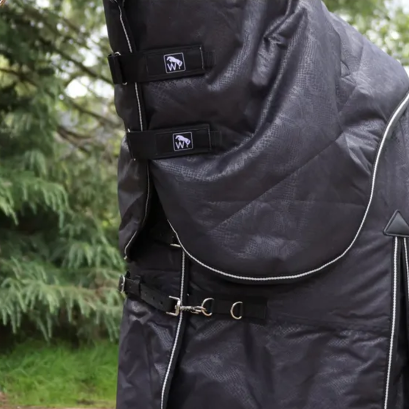 John Whitaker Kelsea 250g Combo Turnout Rug - Black Snake Print-1