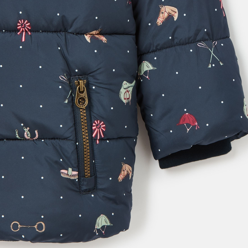 Joules Girls' Emmeline Showerproof Coat - Blue-4