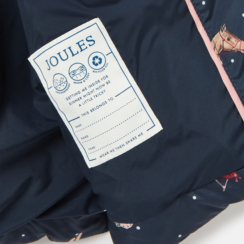 Joules Girls' Emmeline Showerproof Coat - Blue-3