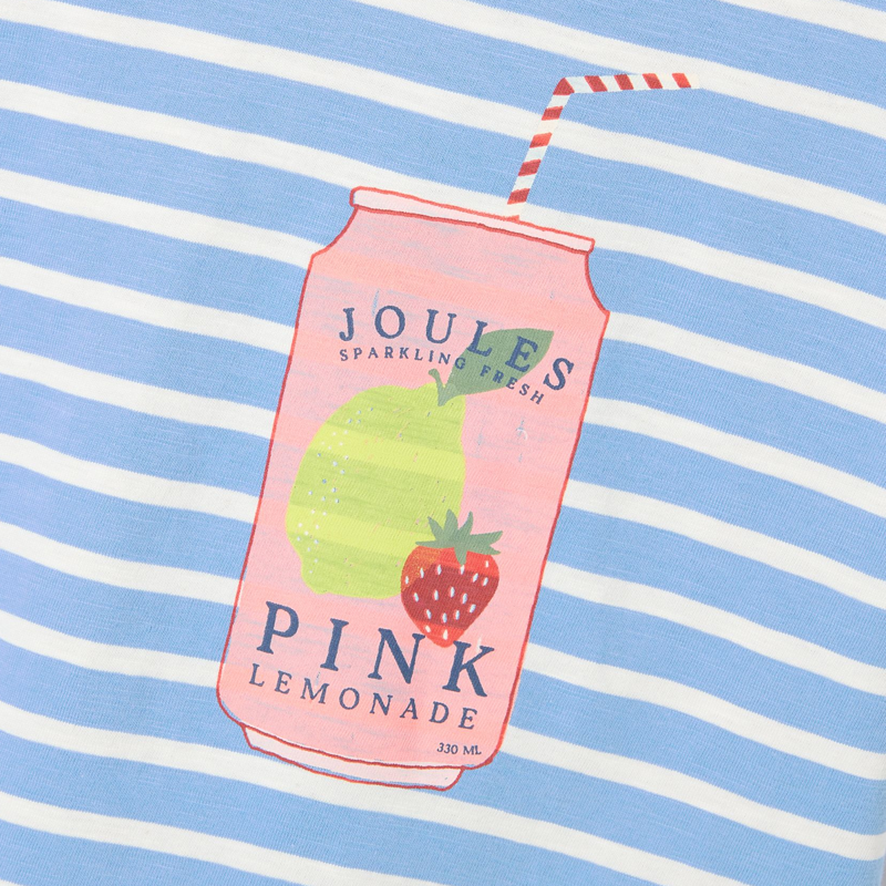 Joules Girls' Fun Days Graphic T-Shirt - Blue Stripe-3