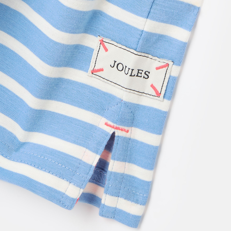 Joules Girls' Fun Days Graphic T-Shirt - Blue Stripe-4