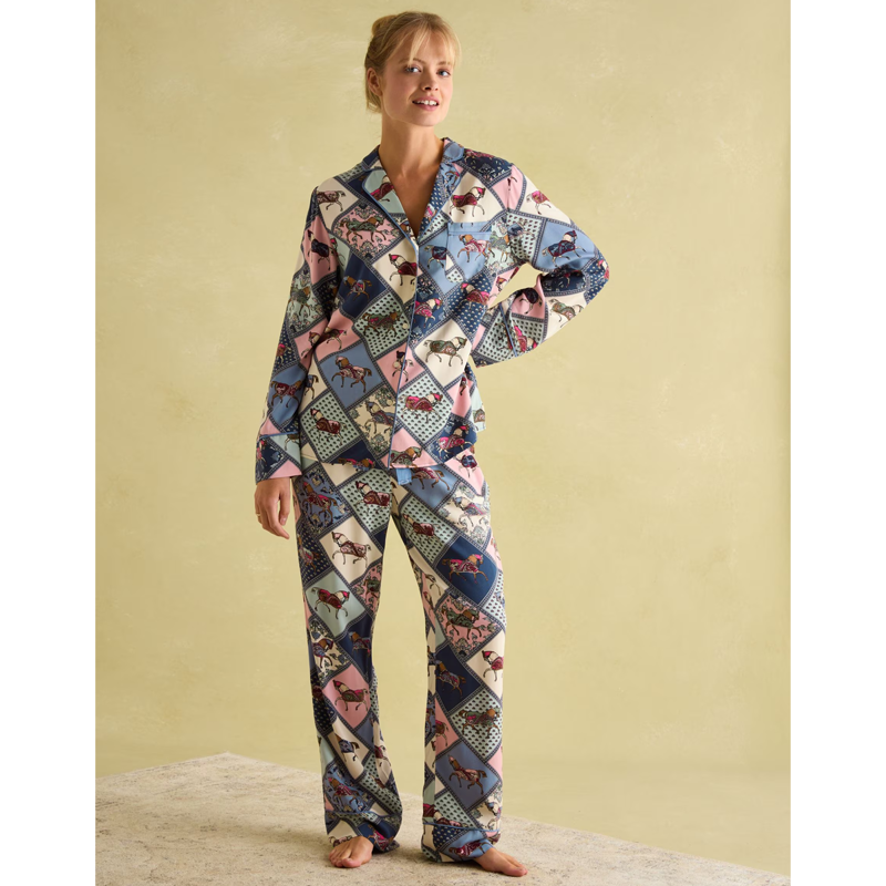 Joules Ladies Alma Pyjama Set - Horse-1