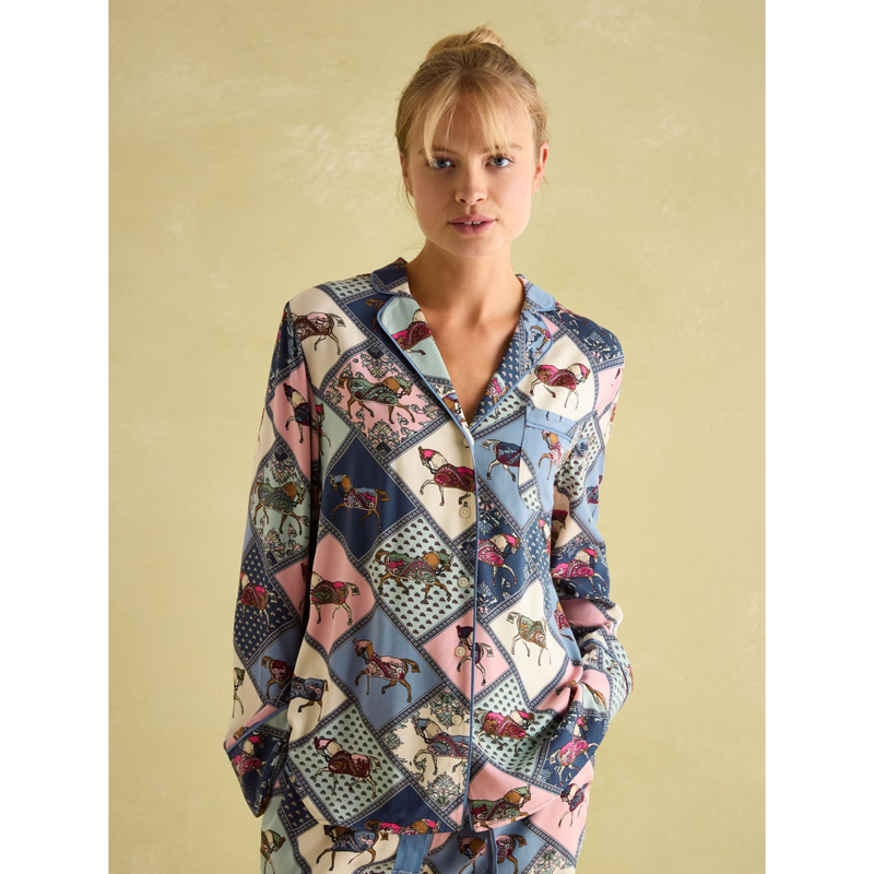 Joules Ladies Alma Pyjama Set - Horse-3