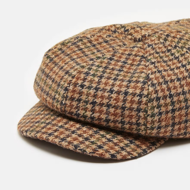 Joules Ladies Elvaston Baker Boy Hat - Green Tweed-2