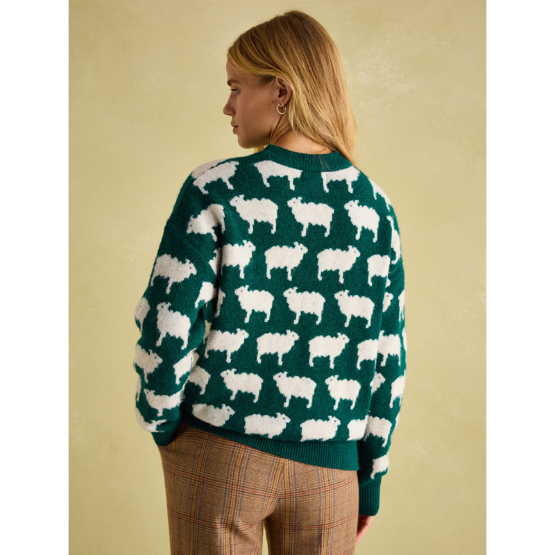 Joules Ladies Fleece Navidad Christmas Jumper - Green-2