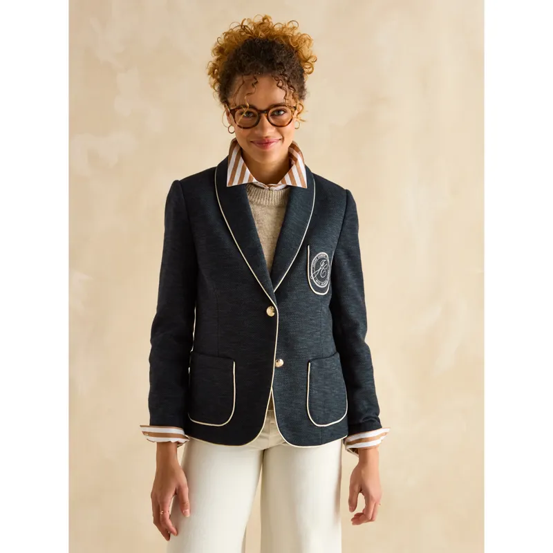 Joules Ladies Hartley Shawl Collar Blazer - Navy-1