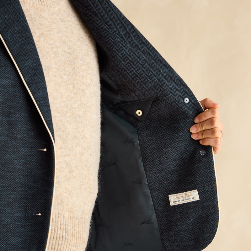 Joules Ladies Hartley Shawl Collar Blazer - Navy-5