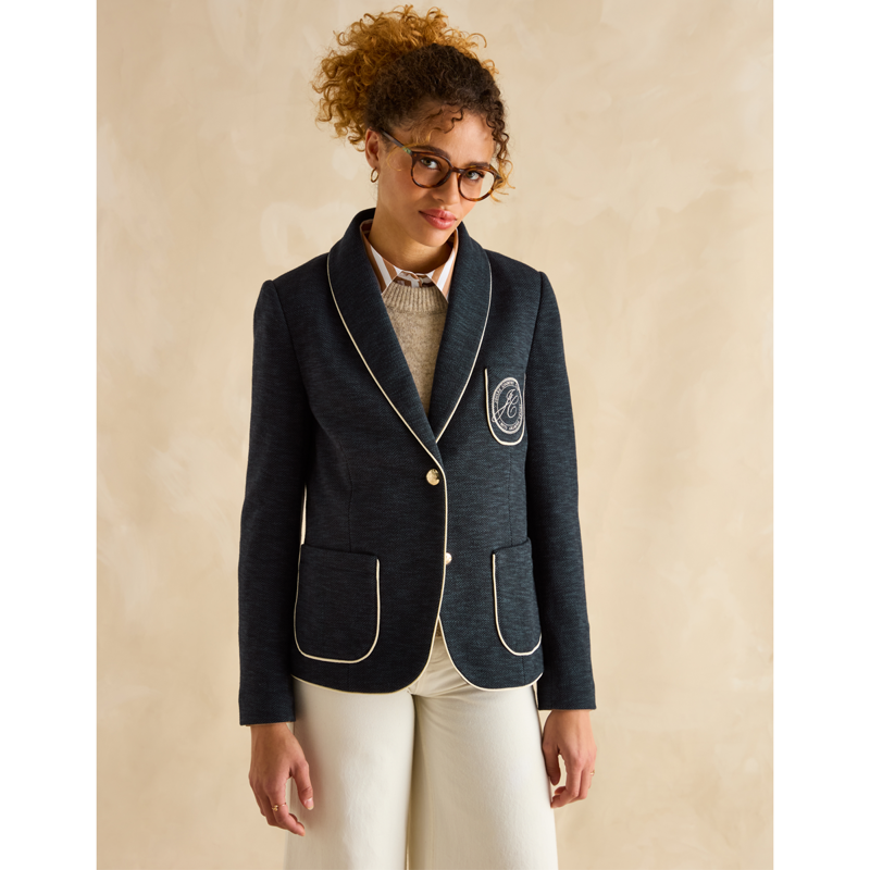 Joules Ladies Hartley Shawl Collar Blazer - Navy-2