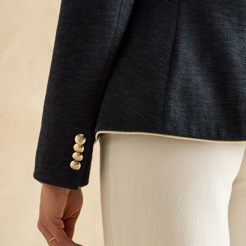 Joules Ladies Hartley Shawl Collar Blazer - Navy-6