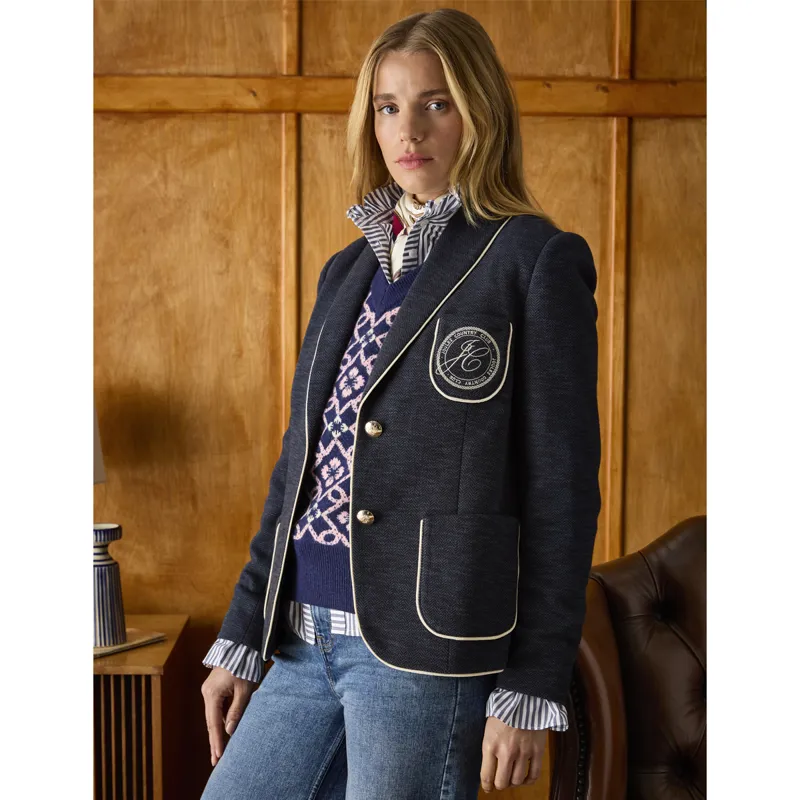 Joules Ladies Hartley Shawl Collar Blazer - Navy-7