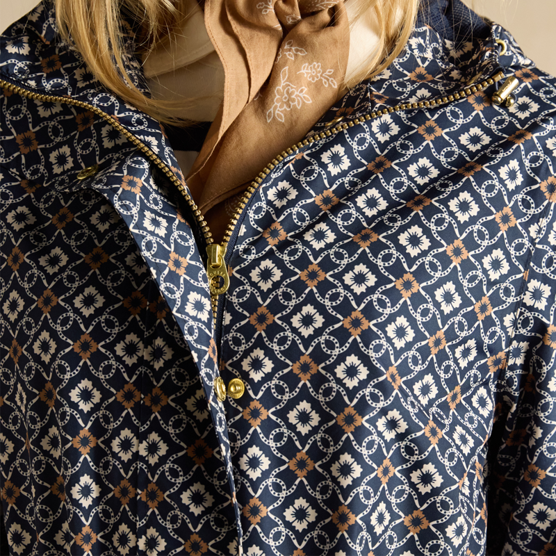 Joules Ladies Holkham Waterproof Packable Raincoat - Flower Geo-5