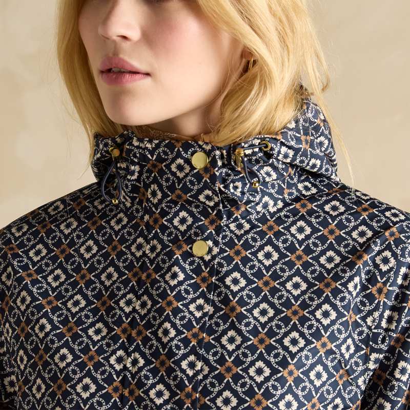 Joules Ladies Holkham Waterproof Packable Raincoat - Flower Geo-3