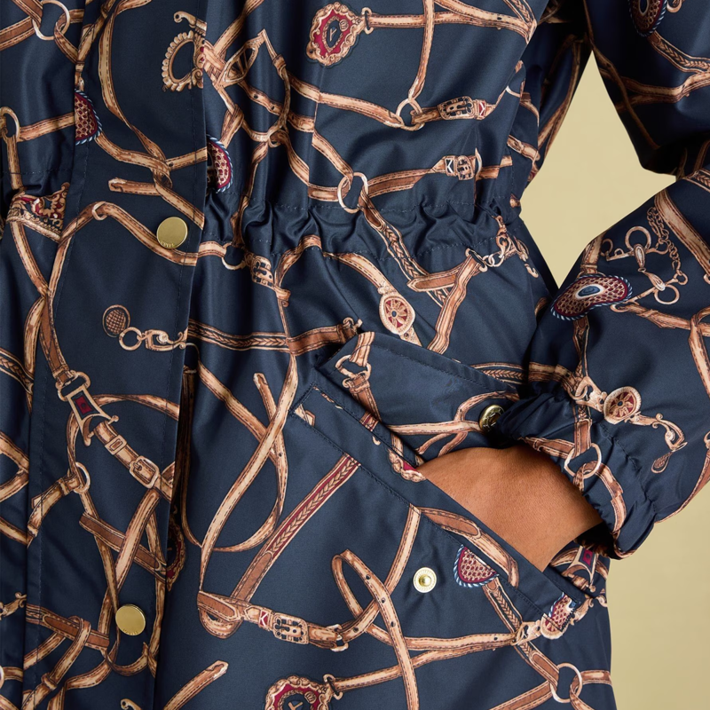 Joules Ladies Holkham Waterproof Packable Raincoat - Navy Bridle-4