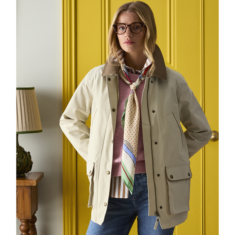 Joules Ladies Katherine Waterproof Heritage Coat - Stone-7