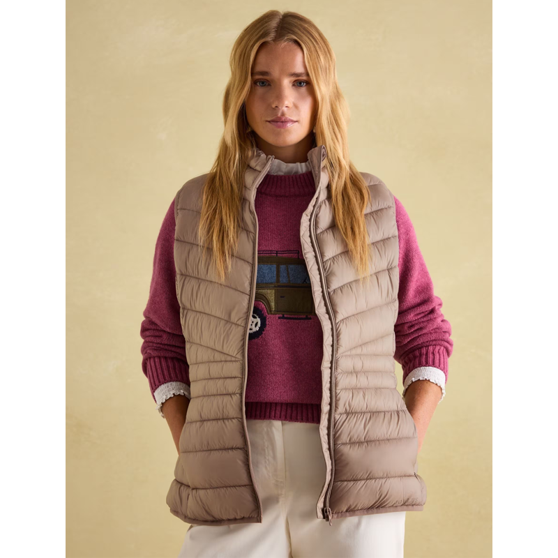Joules Ladies Kenley Showerproof Padded Gilet - Pearl Grey-3