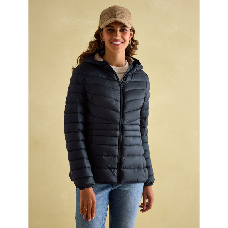 Joules Ladies Kenley Showerproof Padded Coat - Navy-1