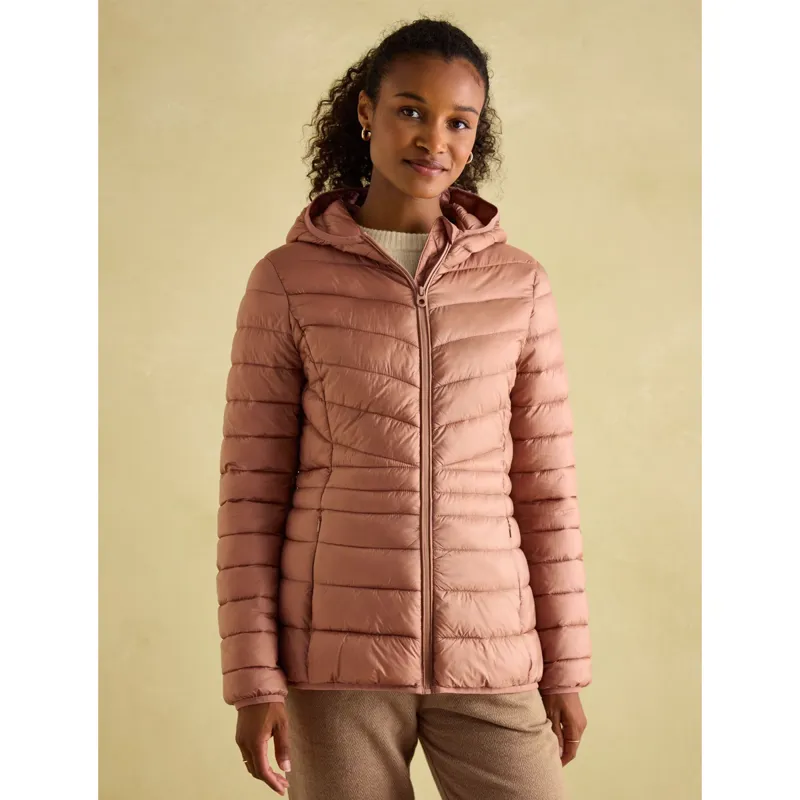 Joules Ladies Kenley Showerproof Padded Coat - Rose-1