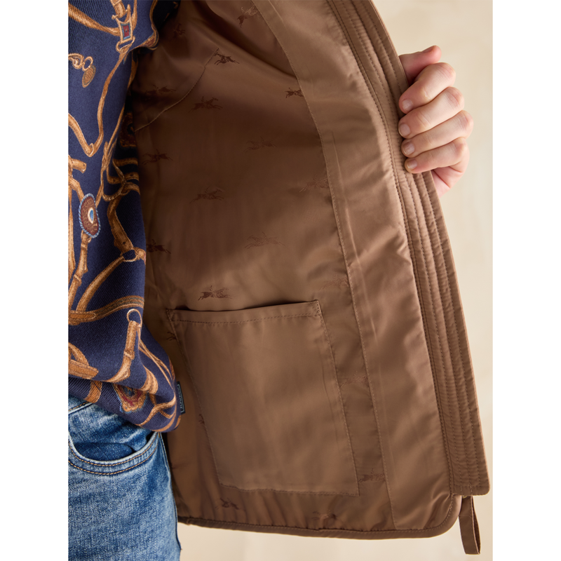 Joules Ladies Minx Showerproof Diamond Quilted Gilet - Brown-6