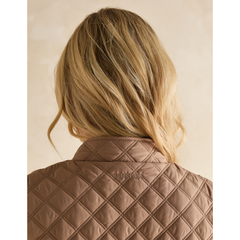 Joules Ladies Minx Showerproof Diamond Quilted Gilet - Brown-4