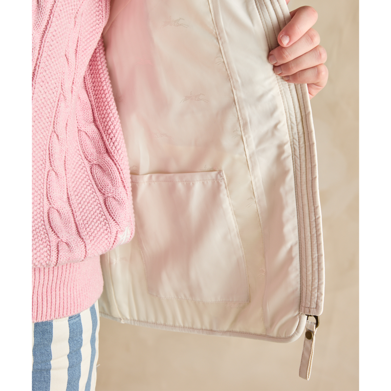 Joules Ladies Minx Showerproof Diamond Quilted Gilet - Cream-4