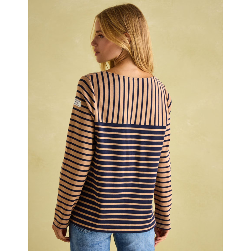 Joules Ladies New Harbour Top - Navy Tan-2