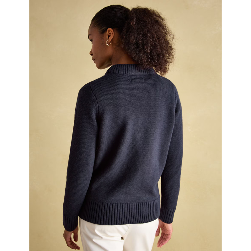 Joules Ladies Noelle Intarsia Christmas Jumper - Navy Horse-2