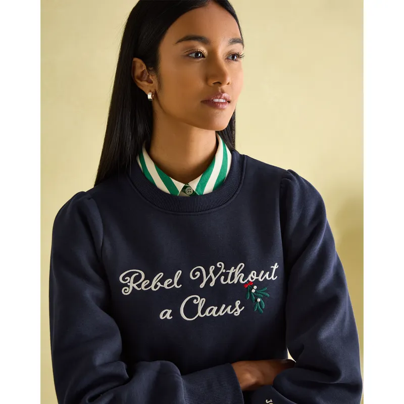 Joules Ladies Robyn Christmas Sweatshirt - Navy-2