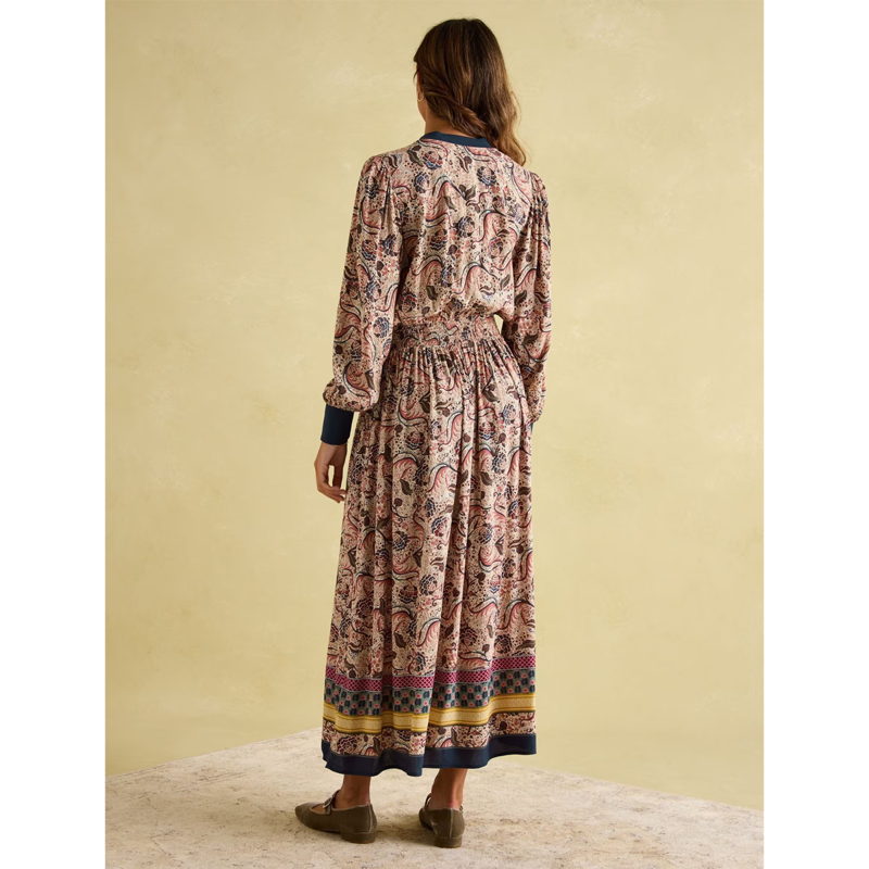 Joules Ladies Rosa Multi Printed Midi Shirt Dress - Paisley-2