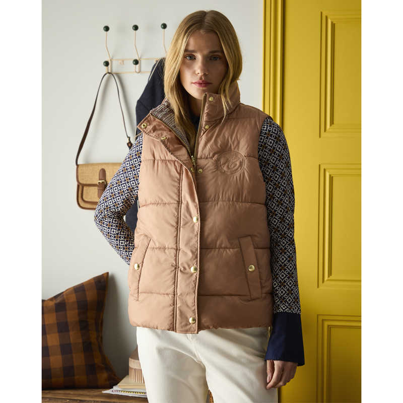 Joules Ladies Showerproof Reversible Gilet - Check-4