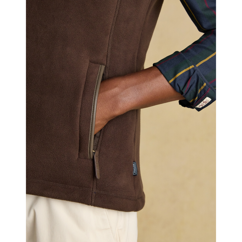 Joules Men's Heritage Fleece Gilet - Brown-6