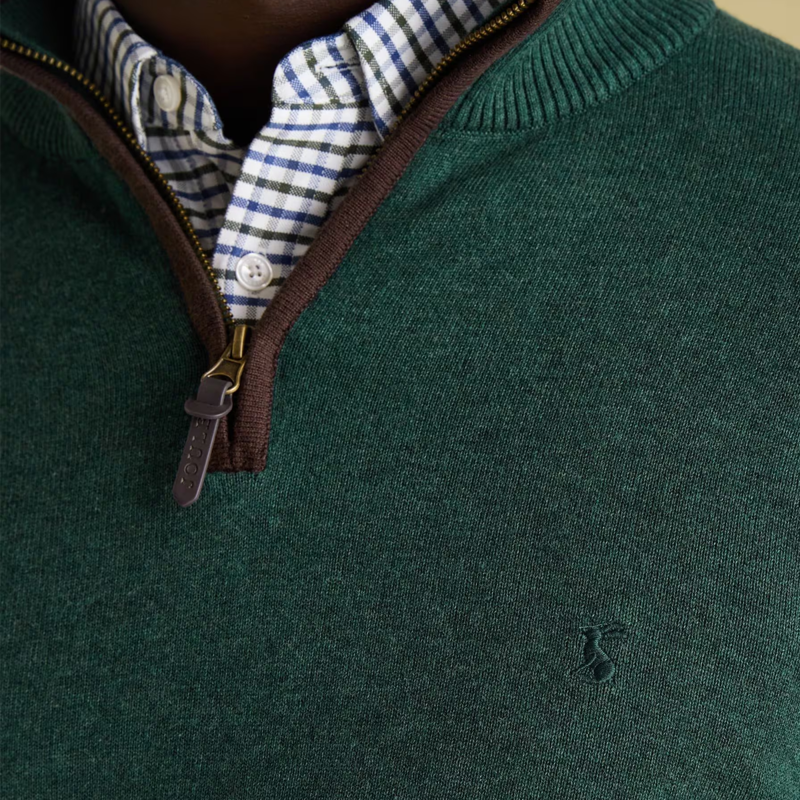 Joules Men's Hillside Quarter Zip Knit Jumper - Dark Green-5