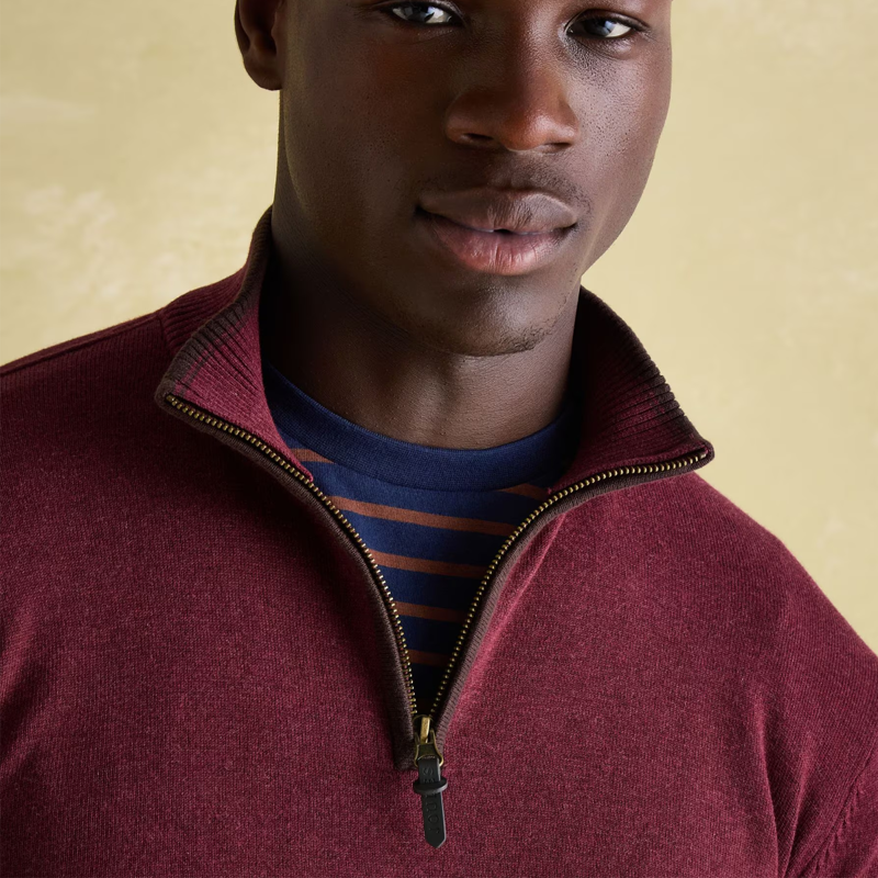 Joules Men's Hillside Quarter Zip Knit Jumper - Port-4